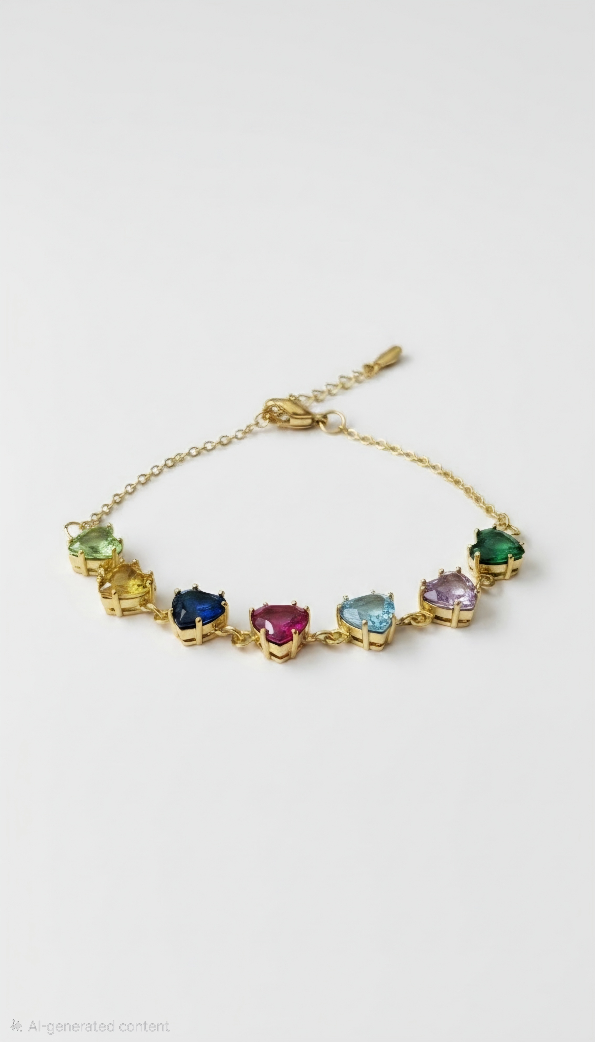 Rainbow Crystal Chain Bracelet — view 2